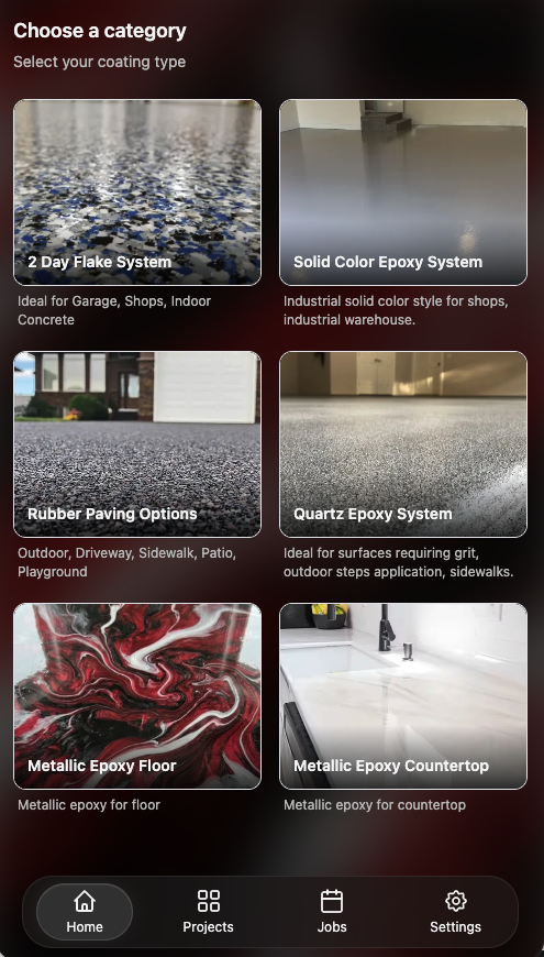 Color and finish category picker